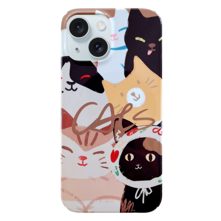 Painted Pattern PC Phone Case, For iPhone 15 Plus