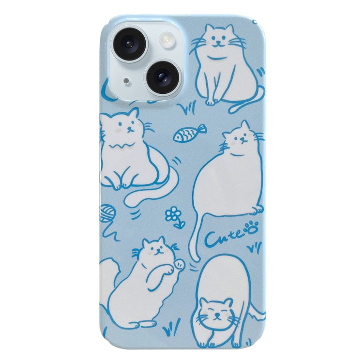 Painted Pattern PC Phone Case, For iPhone 15 Plus