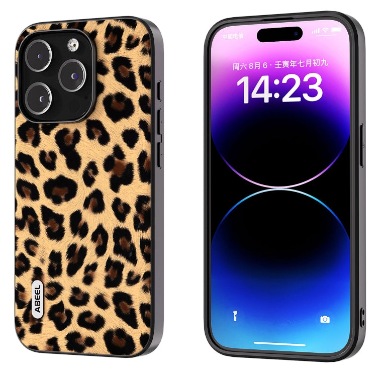 ABEEL Black Edge Leopard Phone Case, For iPhone 14 Pro, For iPhone 14 Pro Max