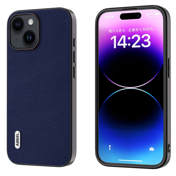 ABEEL Black Edge Genuine Leather Mino Phone Case, For iPhone 15 Plus, For iPhone 15, For iPhone 14 Plus, For iPhone 14, For iPhone 14 Pro, For iPhone 14 Pro Max