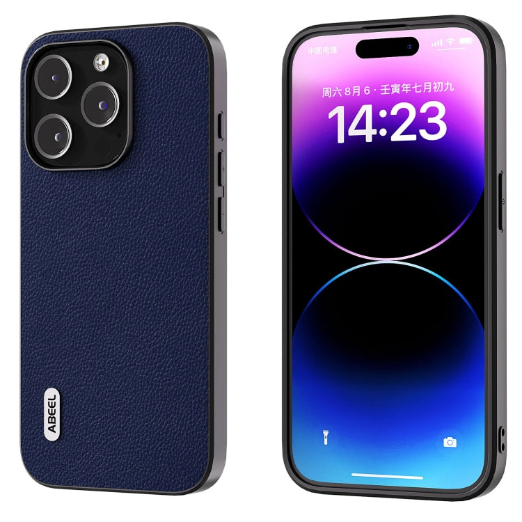 ABEEL Black Edge Genuine Leather Mino Phone Case, For iPhone 15 Plus, For iPhone 15, For iPhone 14 Plus, For iPhone 14, For iPhone 14 Pro, For iPhone 14 Pro Max