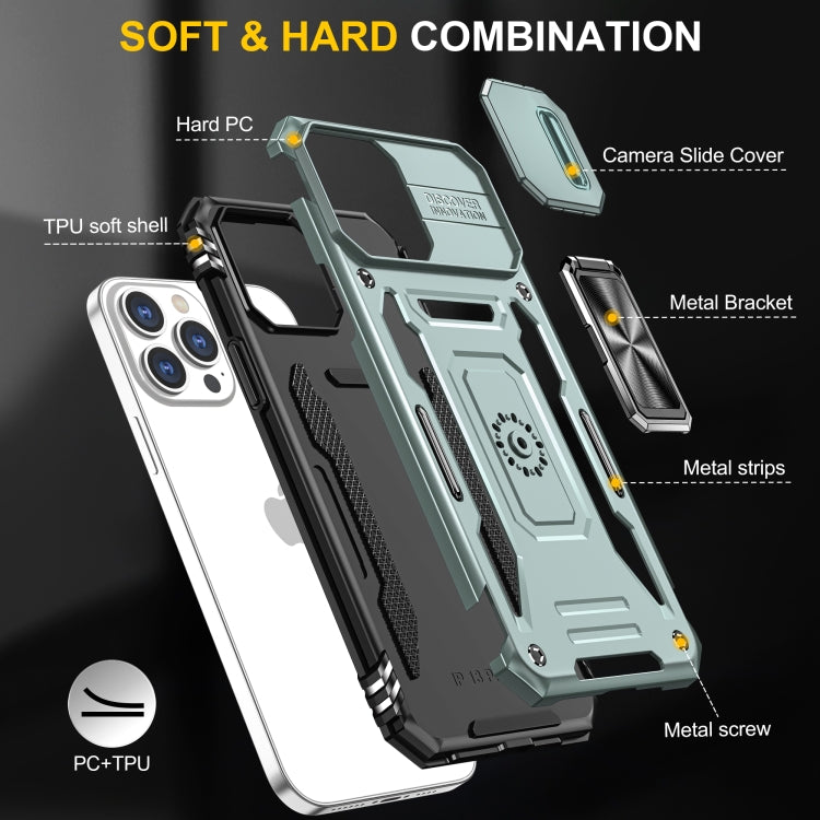Armor PC + TPU Camera Shield Phone Case, For iPhone 15 Plus, For iPhone 15