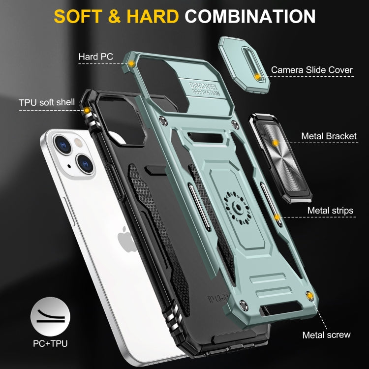 Armor PC + TPU Camera Shield Phone Case, For iPhone 15
