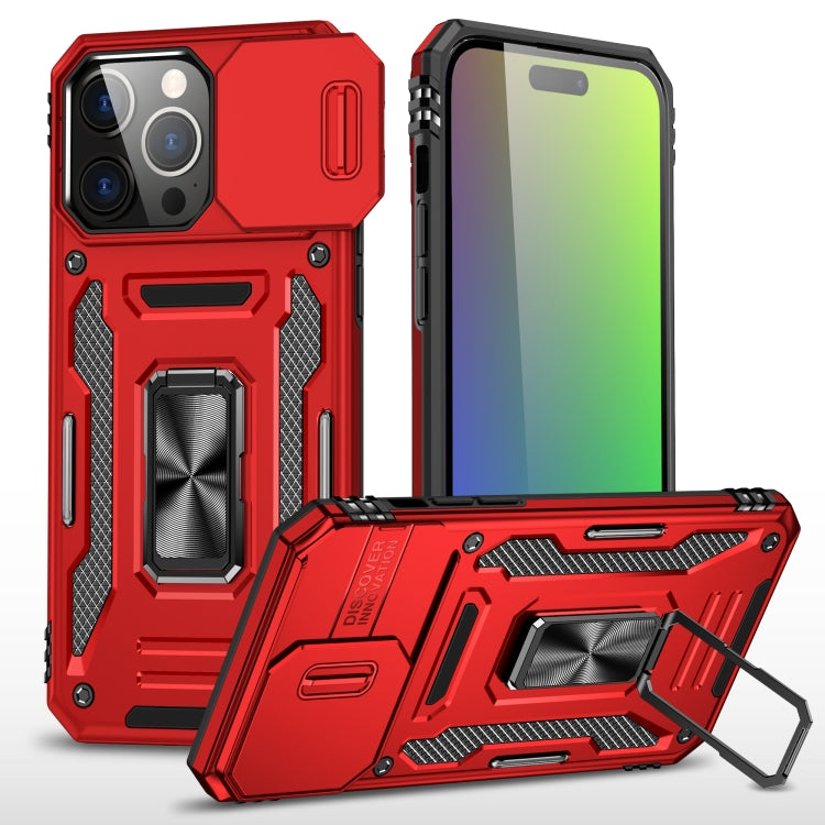 Armor PC + TPU Camera Shield Phone Case, For iPhone 16 Plus, For iPhone 16, For iPhone 15 Pro Max