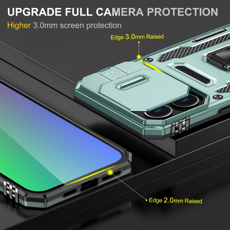 Armor PC + TPU Camera Shield Phone Case, For iPhone 15 Pro, For iPhone 15 Plus, For iPhone 15
