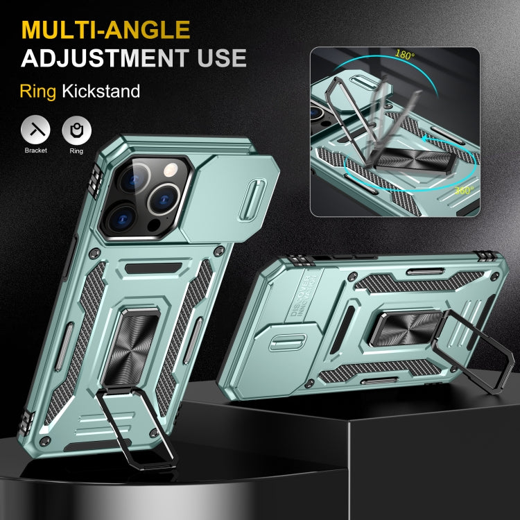 Armor PC + TPU Camera Shield Phone Case, For iPhone 15 Pro, For iPhone 15 Plus, For iPhone 15