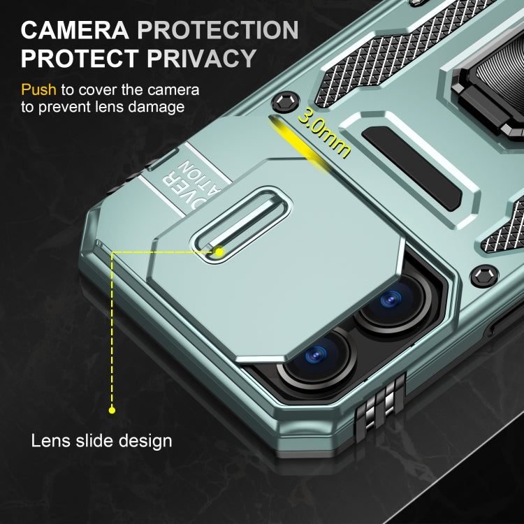 Armor PC + TPU Camera Shield Phone Case, For iPhone 15 Pro, For iPhone 15 Plus, For iPhone 15
