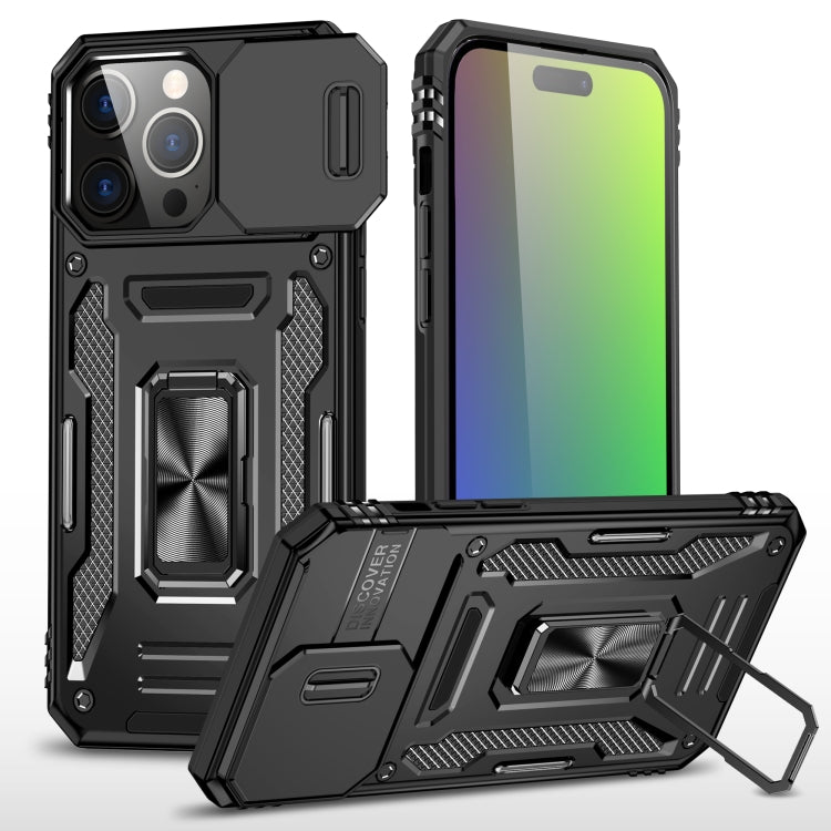 Armor PC + TPU Camera Shield Phone Case, For iPhone 15 Pro, For iPhone 15 Plus, For iPhone 15