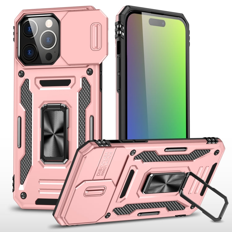 Armor PC + TPU Camera Shield Phone Case, For iPhone 15 Pro, For iPhone 15 Plus, For iPhone 15