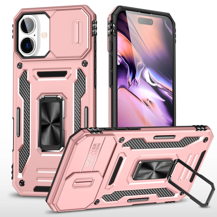Armor PC + TPU Camera Shield Phone Case, For iPhone 15 Pro, For iPhone 15 Plus, For iPhone 15