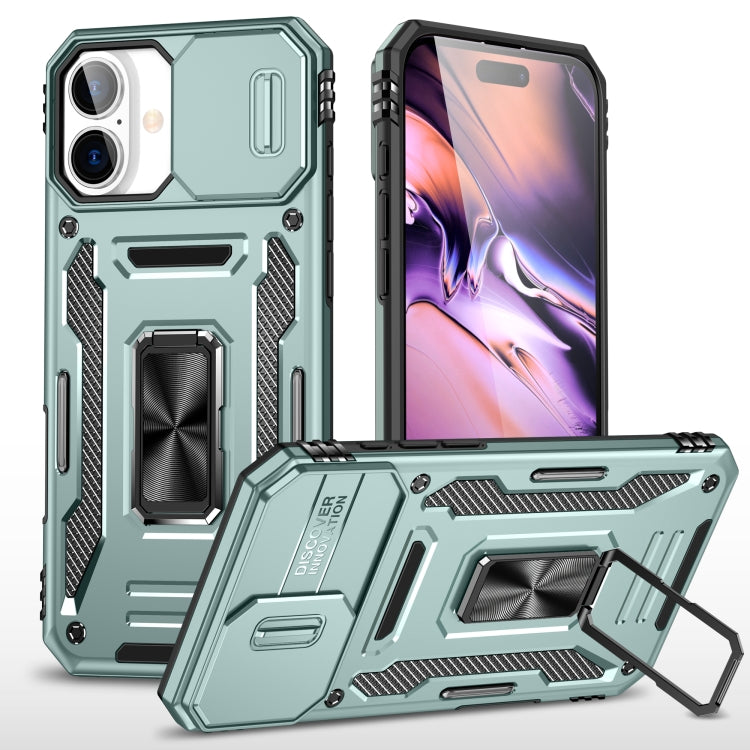 Armor PC + TPU Camera Shield Phone Case, For iPhone 15 Pro, For iPhone 15 Plus, For iPhone 15