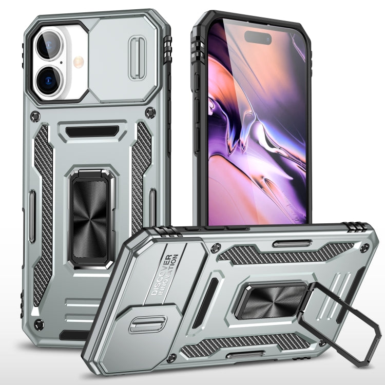 Armor PC + TPU Camera Shield Phone Case, For iPhone 15 Pro, For iPhone 15 Plus, For iPhone 15