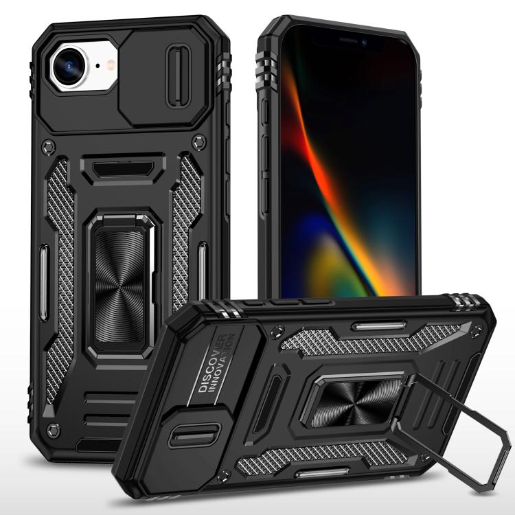 Armor PC + TPU Camera Shield Phone Case, For iPhone 16 Plus, For iPhone 16, For iPhone 15 Pro Max