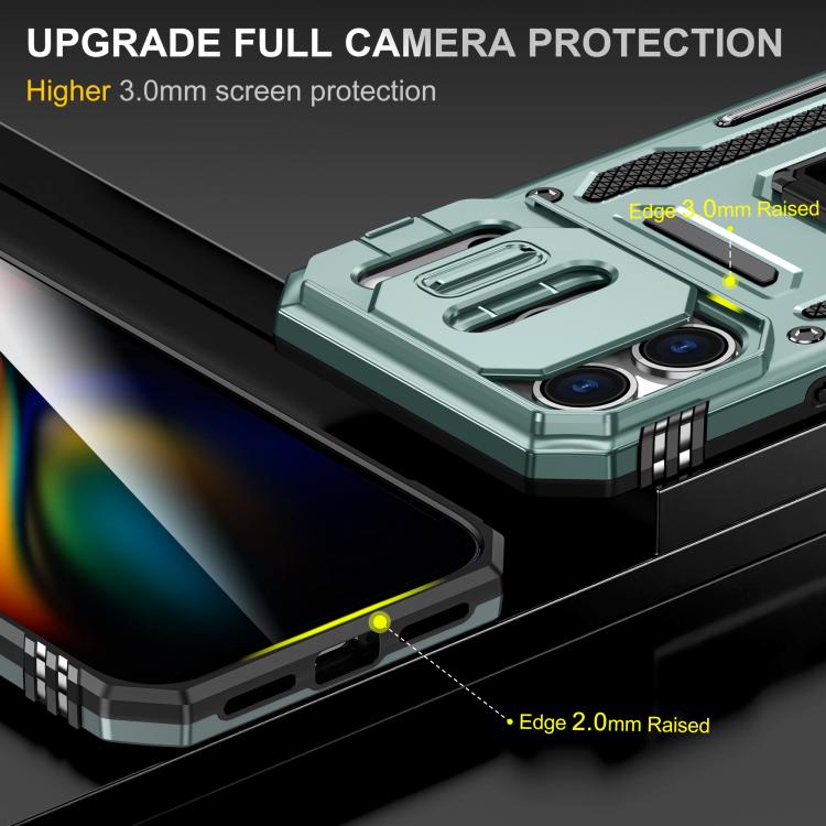 Armor PC + TPU Camera Shield Phone Case, For iPhone 16e, For iPhone 16 Pro Max, For iPhone 16 Pro