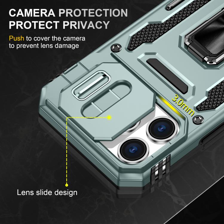 Armor PC + TPU Camera Shield Phone Case, For iPhone 16e, For iPhone 16 Pro Max, For iPhone 16 Pro