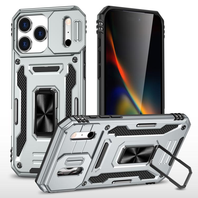 Armor PC + TPU Camera Shield Phone Case, For iPhone 16e, For iPhone 16 Pro Max, For iPhone 16 Pro