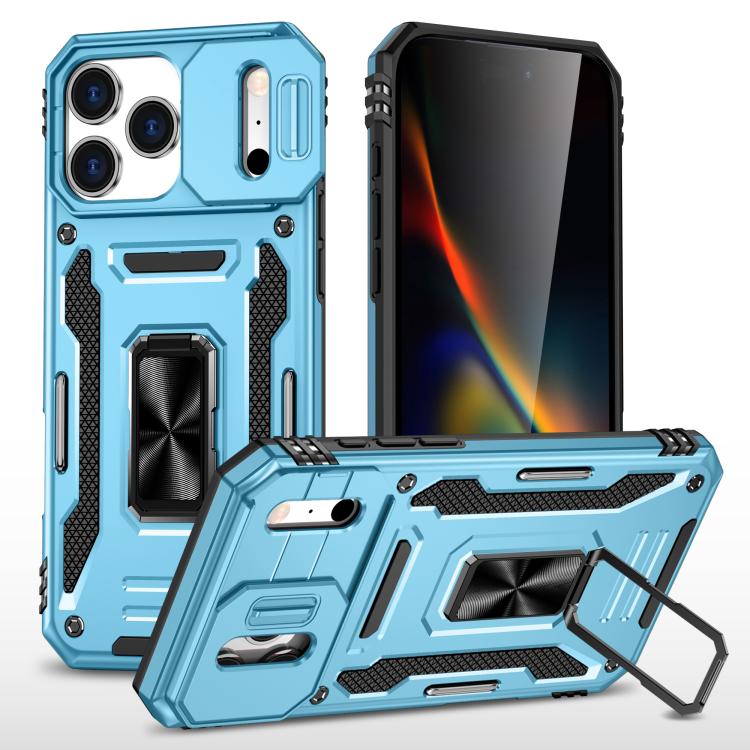 Armor PC + TPU Camera Shield Phone Case, For iPhone 16e, For iPhone 16 Pro Max, For iPhone 16 Pro
