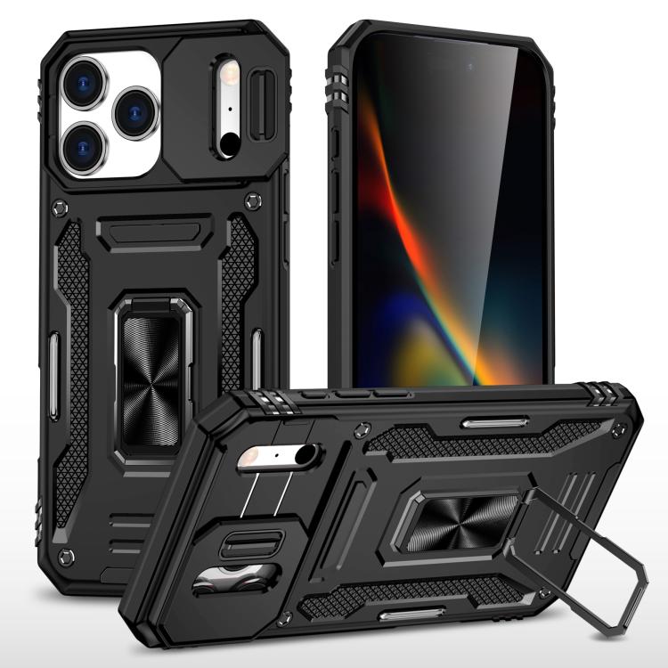 Armor PC + TPU Camera Shield Phone Case, For iPhone 16e, For iPhone 16 Pro Max, For iPhone 16 Pro