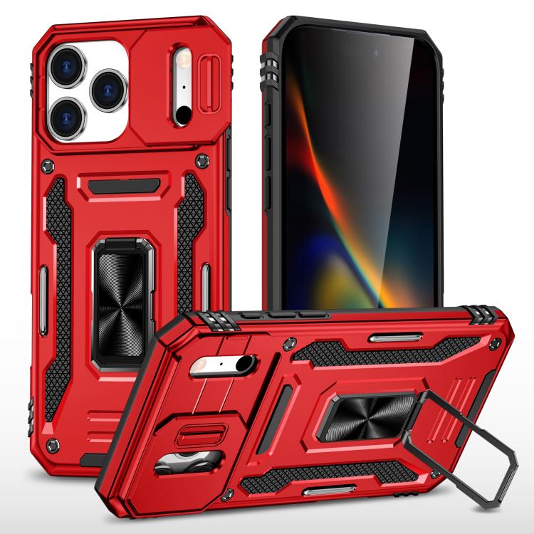 Armor PC + TPU Camera Shield Phone Case, For iPhone 16e, For iPhone 16 Pro Max, For iPhone 16 Pro