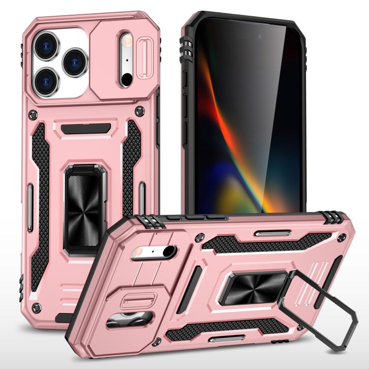 Armor PC + TPU Camera Shield Phone Case, For iPhone 16e, For iPhone 16 Pro Max, For iPhone 16 Pro
