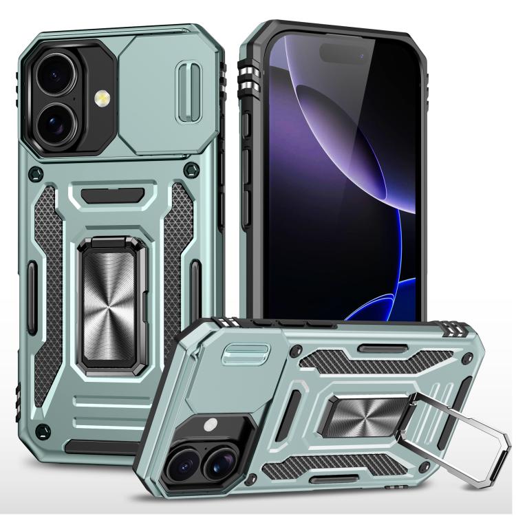 Armor PC + TPU Camera Shield Phone Case, For iPhone 16e, For iPhone 16 Pro Max, For iPhone 16 Pro