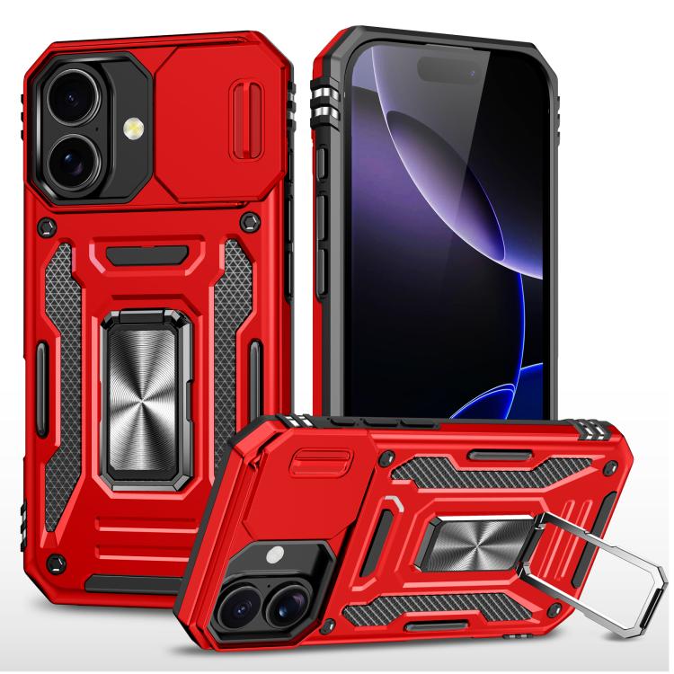 Armor PC + TPU Camera Shield Phone Case, For iPhone 16e, For iPhone 16 Pro Max, For iPhone 16 Pro