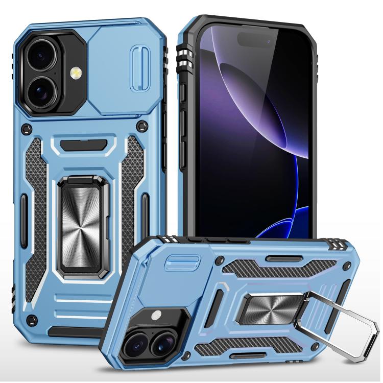 Armor PC + TPU Camera Shield Phone Case, For iPhone 16e, For iPhone 16 Pro Max, For iPhone 16 Pro