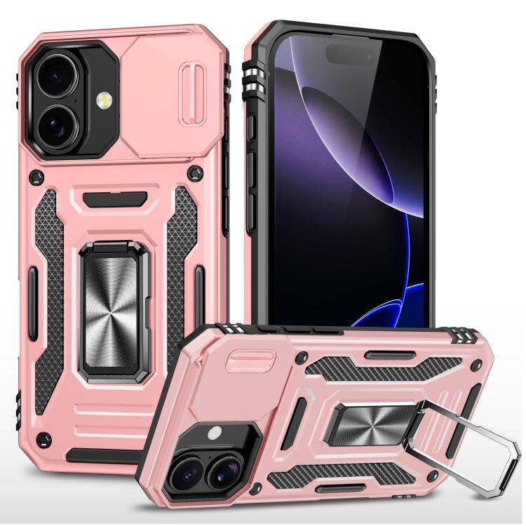 Armor PC + TPU Camera Shield Phone Case, For iPhone 16e, For iPhone 16 Pro Max, For iPhone 16 Pro