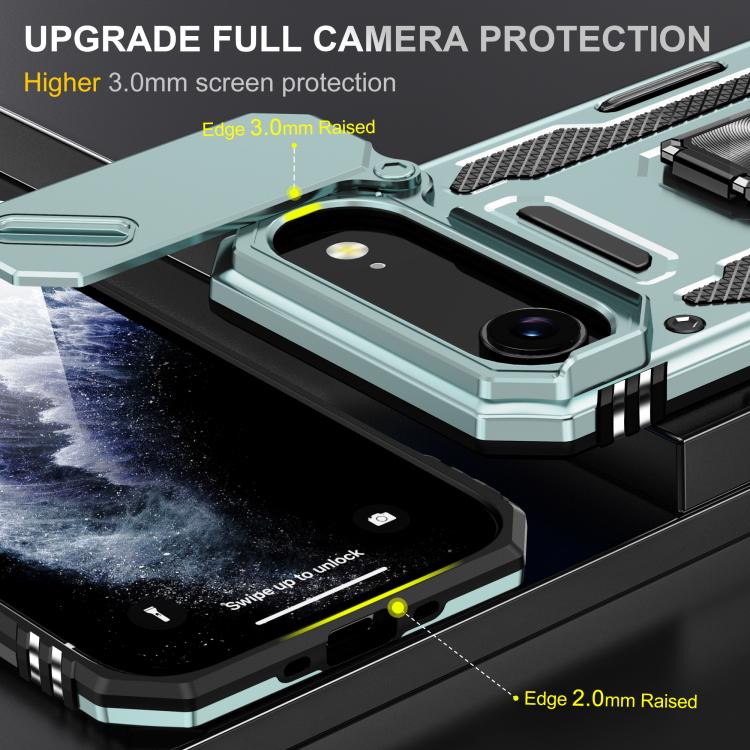 Armor PC + TPU Camera Shield Phone Case, For iPhone 16 Plus, For iPhone 16, For iPhone 15 Pro Max