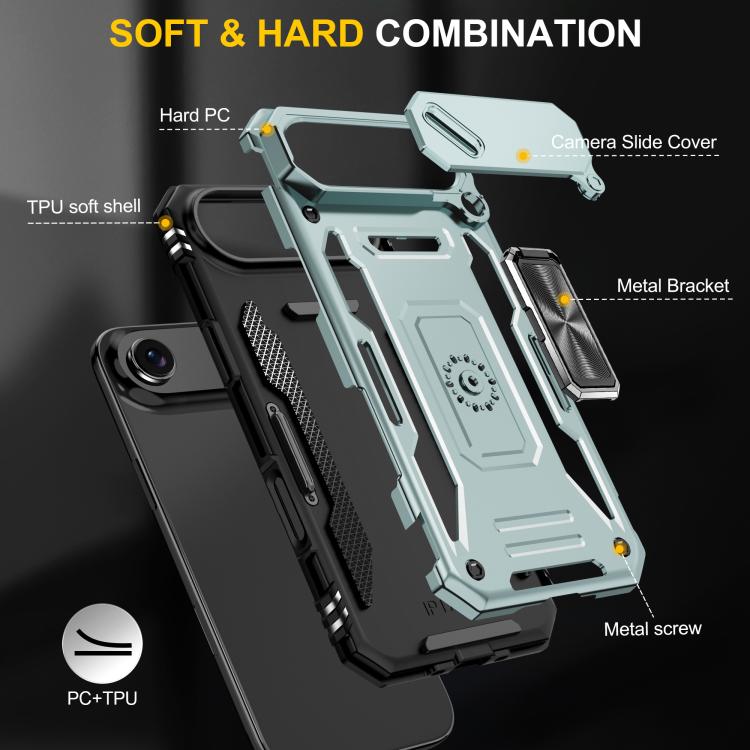 Armor PC + TPU Camera Shield Phone Case, For iPhone 16 Plus, For iPhone 16, For iPhone 15 Pro Max
