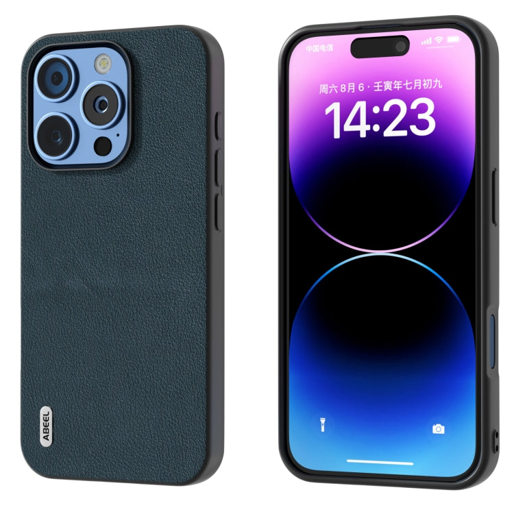 ABEEL Genuine Leather Wave Black Edge Phone Case, For iPhone 16 Pro Max, For iPhone 16 Pro, For iPhone 16 Plus, For iPhone 16, For iPhone 15 Pro Max, For iPhone 15 Pro