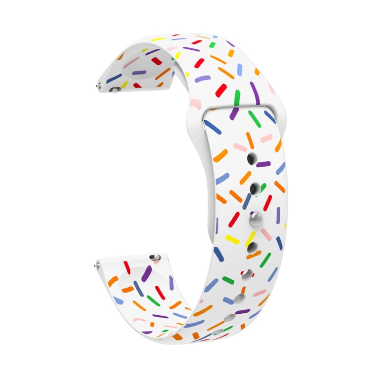 20mm Sports Rainbow Dots Silicone Watch Band, For Garmin Venu / SQ / SQ2 / Venu 2 Plus