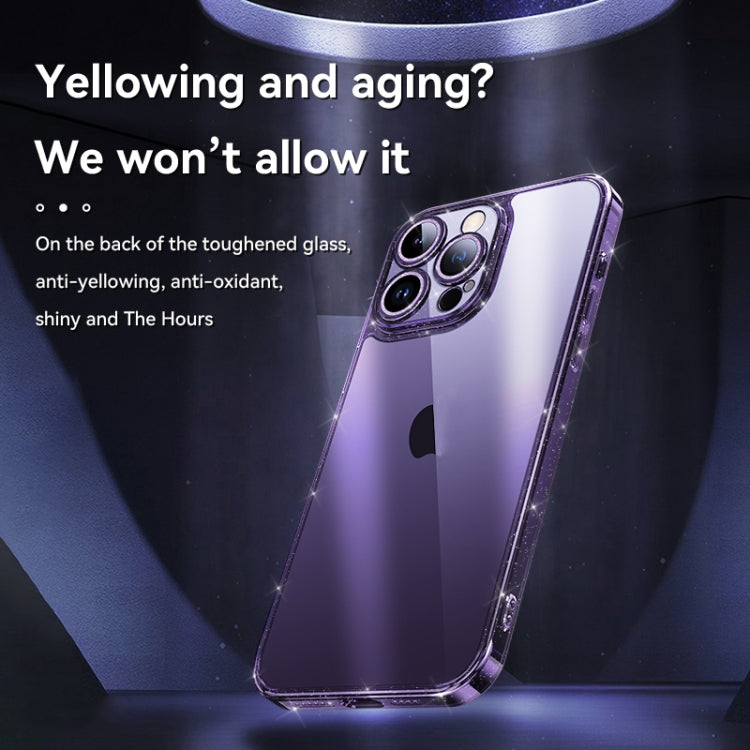 SULADA Glittery TPU + Tempered Glass Phone Case, For iPhone 14 Plus, For iPhone 14, For iPhone 14 Pro, For iPhone 14 Pro Max