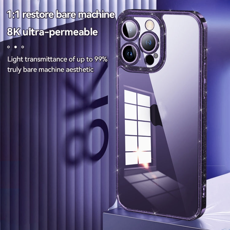 SULADA Glittery TPU + Tempered Glass Phone Case, For iPhone 14 Plus, For iPhone 14, For iPhone 14 Pro, For iPhone 14 Pro Max