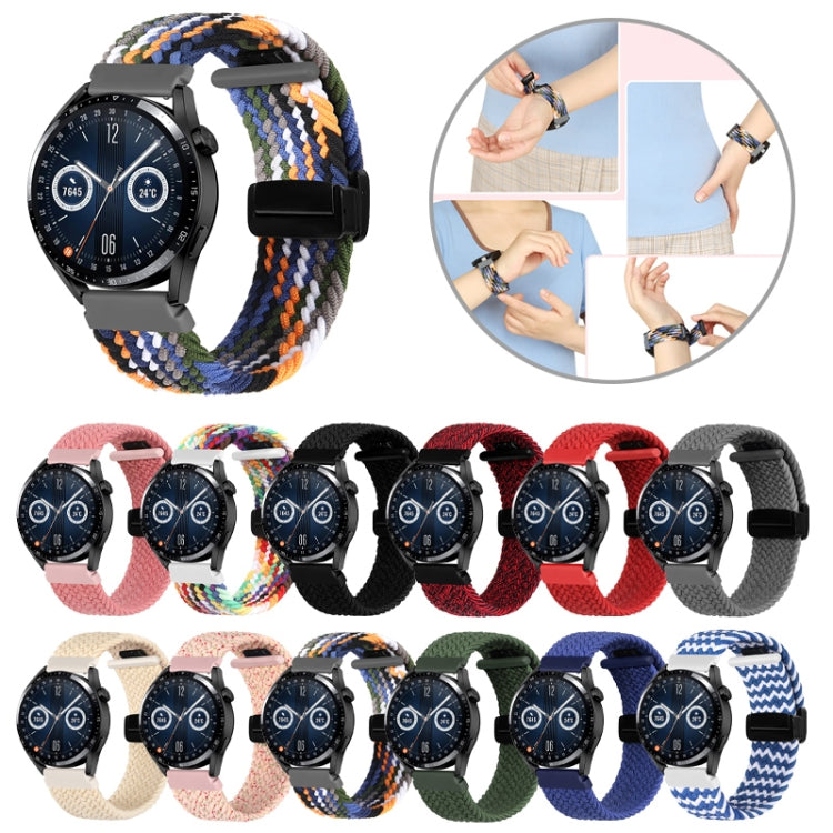 20mm Magnetic Fold Clasp Woven Watch Band, For Garmin VivoMove Trend / Luxe / Style