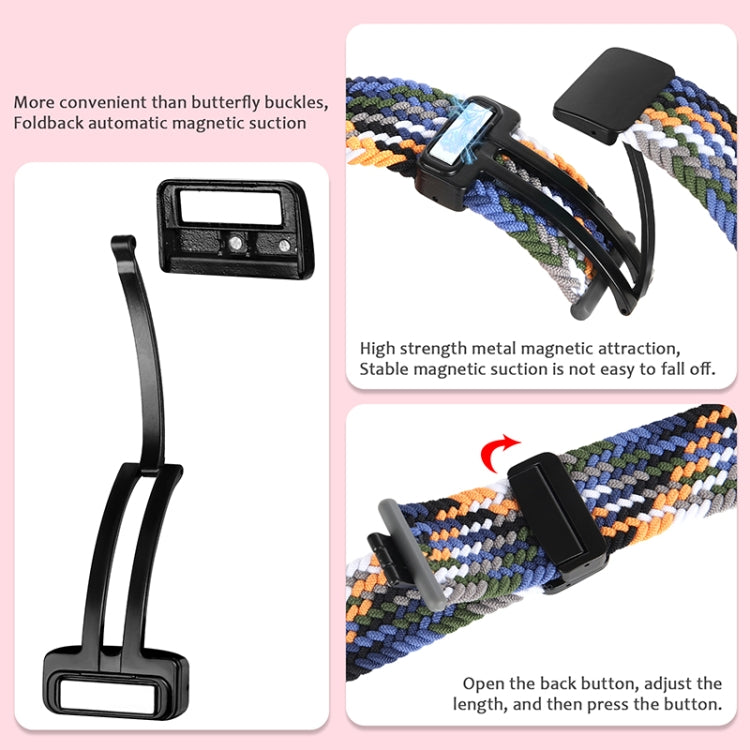 20mm Magnetic Fold Clasp Woven Watch Band, For Garmin VivoMove Trend / Luxe / Style