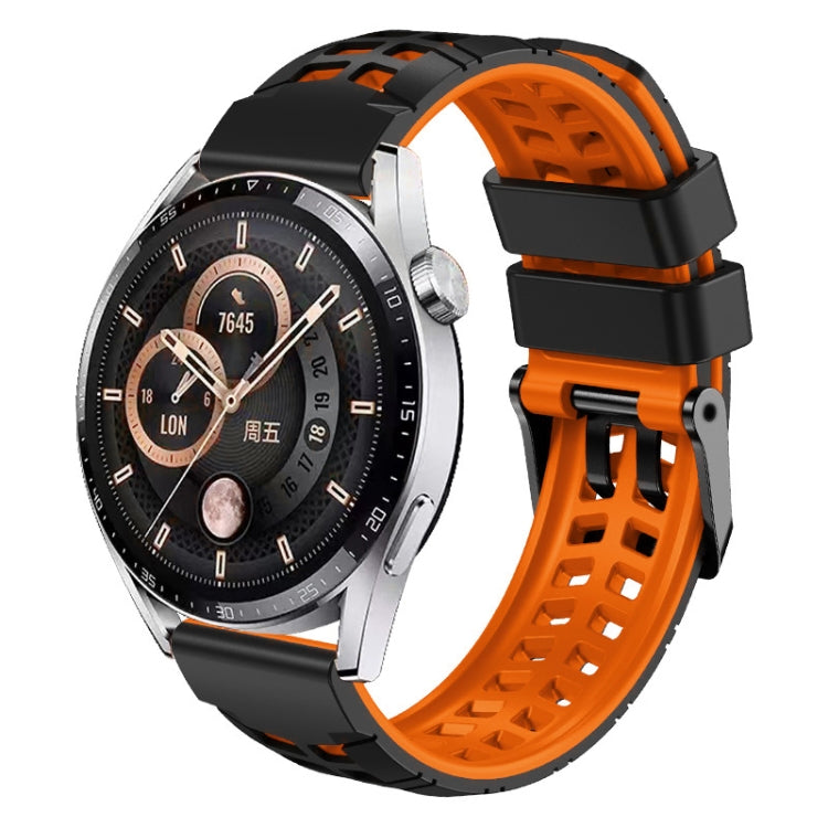 22mm Double-row Hole Two-color Silicone Watch Band, For Huawei Watch4 / 4 Pro / Watch3 / 3 Pro