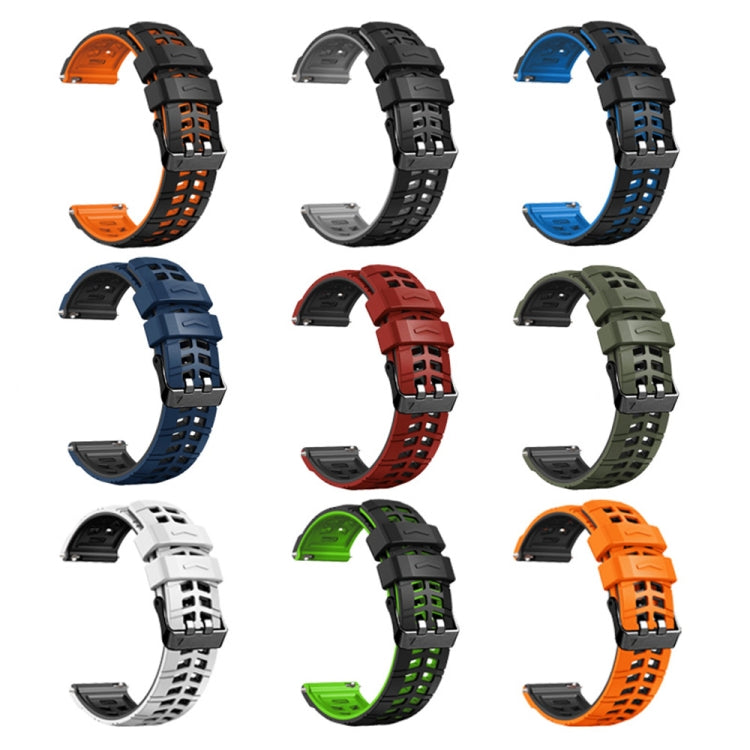 22mm Double-row Hole Two-color Silicone Watch Band, For Huawei Watch4 / 4 Pro / Watch3 / 3 Pro