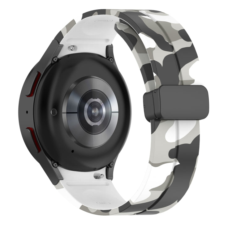 Magnetic Clasp Camouflage Silicone Watch Band, For Samsung Galaxy Watch5 / 5 Pro / Watch 4 / 4 Classic