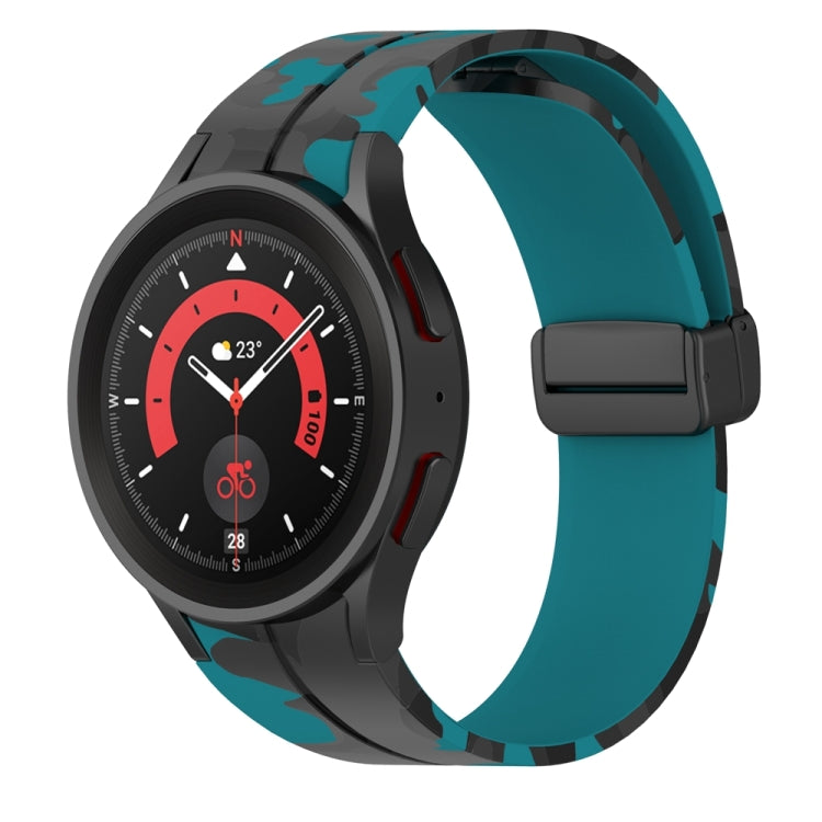 Magnetic Clasp Camouflage Silicone Watch Band, For Samsung Galaxy Watch5 / 5 Pro / Watch 4 / 4 Classic