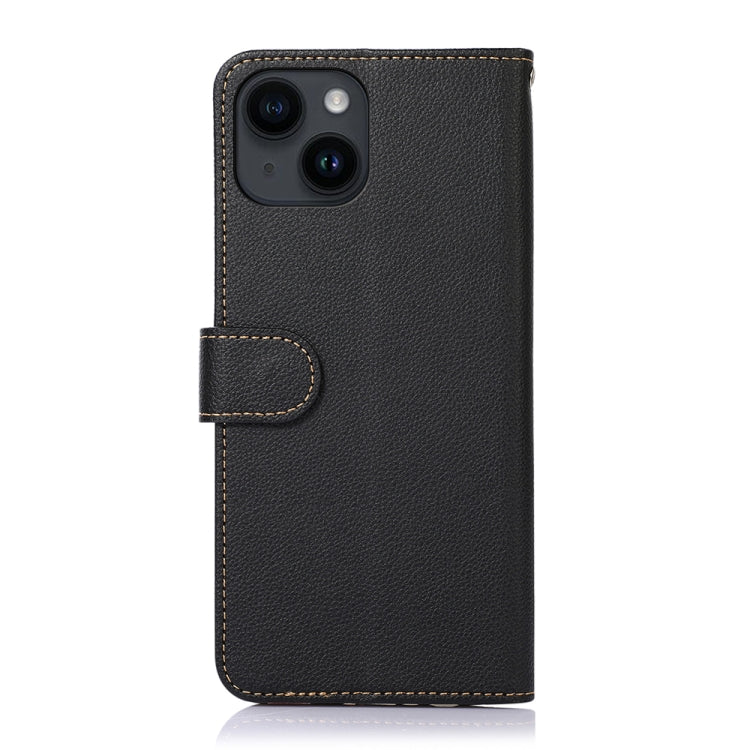 KHAZNEH Litchi Texture Leather RFID Phone Case, For iPhone 14 Pro Max