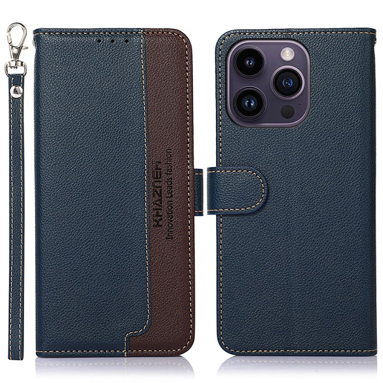 KHAZNEH Litchi Texture Leather RFID Phone Case, For iPhone 16 Pro Max, For iPhone 16 Pro, For iPhone 16 Plus, For iPhone 16, iPhone 16e, For iPhone 15 Pro Max