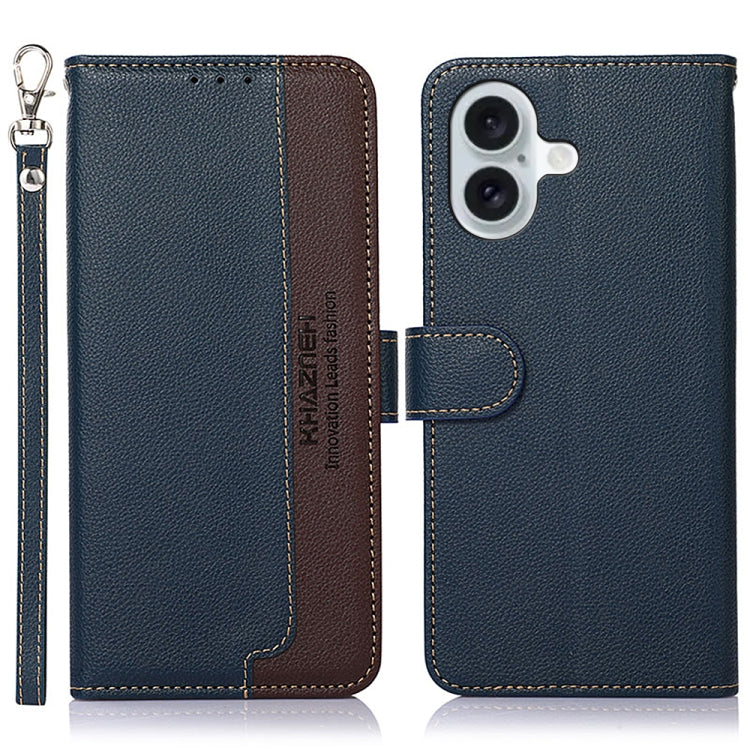 KHAZNEH Litchi Texture Leather RFID Phone Case, For iPhone 15 Pro, For iPhone 15 Plus, For iPhone 15, For iPhone 14 Plus, For iPhone 14, For iPhone 14 Pro
