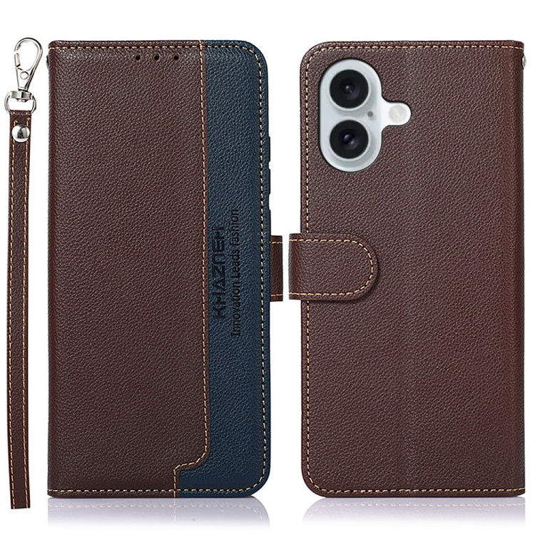 KHAZNEH Litchi Texture Leather RFID Phone Case, For iPhone 15 Pro, For iPhone 15 Plus, For iPhone 15, For iPhone 14 Plus, For iPhone 14, For iPhone 14 Pro