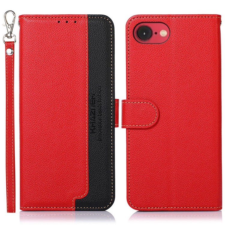 KHAZNEH Litchi Texture Leather RFID Phone Case, For iPhone 16 Pro Max, For iPhone 16 Pro, For iPhone 16 Plus, For iPhone 16, iPhone 16e, For iPhone 15 Pro Max