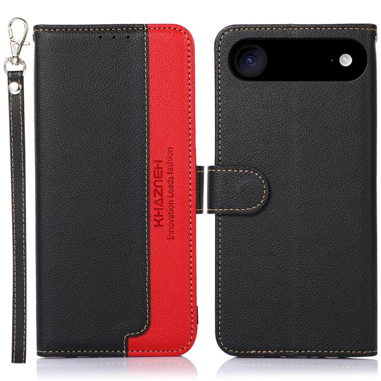 KHAZNEH Litchi Texture Leather RFID Phone Case, For iPhone 16 Pro Max, For iPhone 16 Pro, For iPhone 16 Plus, For iPhone 16, iPhone 16e, For iPhone 15 Pro Max