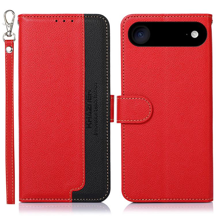 KHAZNEH Litchi Texture Leather RFID Phone Case, For iPhone 16 Pro Max, For iPhone 16 Pro, For iPhone 16 Plus, For iPhone 16, iPhone 16e, For iPhone 15 Pro Max