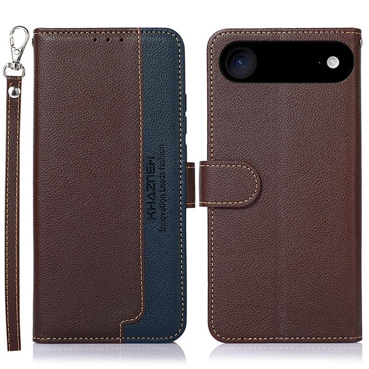 KHAZNEH Litchi Texture Leather RFID Phone Case, For iPhone 16 Pro Max, For iPhone 16 Pro, For iPhone 16 Plus, For iPhone 16, iPhone 16e, For iPhone 15 Pro Max