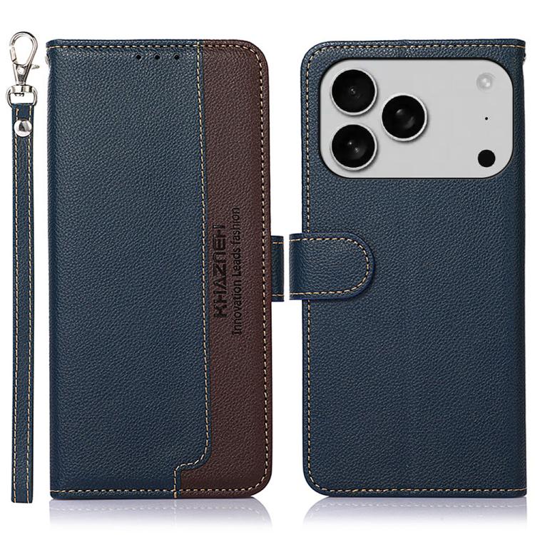 KHAZNEH Litchi Texture Leather RFID Phone Case, For iPhone 16 Pro Max, For iPhone 16 Pro, For iPhone 16 Plus, For iPhone 16, iPhone 16e, For iPhone 15 Pro Max