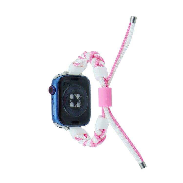 Silicone Bean Braided Cord Nylon Watch Band, For Apple Watch 8 41mm, For Apple Watch Ultra 2 49mm, For Apple Watch 8 45mm